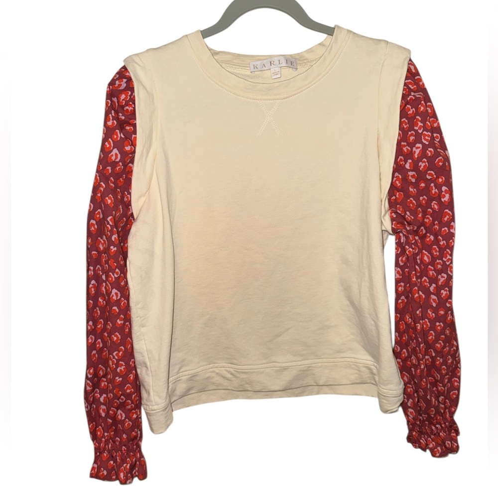 ❤️ Karlie Animal Print Bishop Sleeve Sweatshirt | Size L - Picture 2 of 7